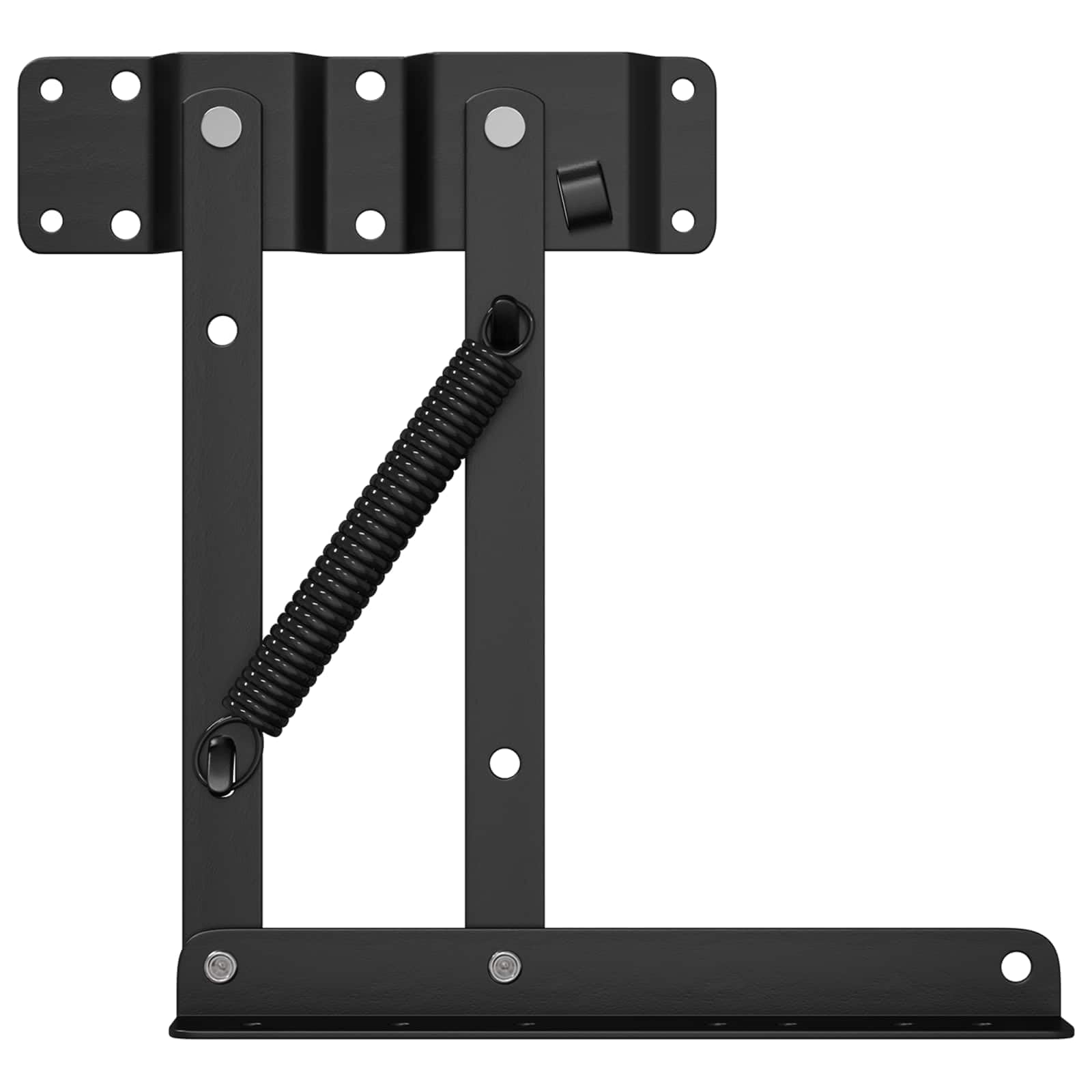 Juego de 12 piezas de mecanismo de elevación de cama para somier, sistema de elevación de hierro, color negro, 340 x 95 x 40 mm