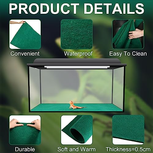 Haull HAULL-BEDDING-96 4 Pcs 24 Inch X 47 Inch Reptile Carpet Pet Terrarium Floor Liners Bedding Substrate Liner Supplies Reptile Cage Mat Tank Accessories thumb #5