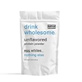 drink wholesome Unflavored Egg White Protein Powder | for Sensitive Stomachs | Gut Friendly | Dairy Free | Low FODMAP | No Artificial Sweeteners | No Bloating or Gas | No Constipation or Diarrhea