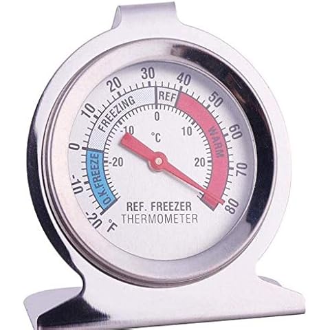 Noondl Fridge Thermometer,Waterproof Fridge Freezer Thermometer With Easy to Read Display Cover