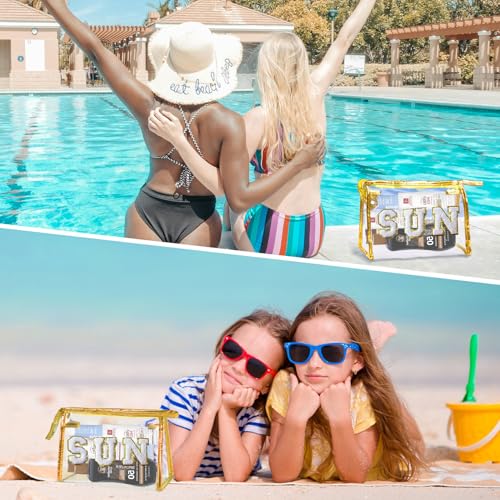 Image of COSHAYSOO Sunscreen Bag Clear Makeup Toiletry Pouch Beach Vacation Essentials for Women Teen Girls Trip Gifts Summer Pool Travel Must Have Accessories Waterproof Stuff