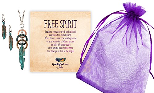 SPUNKYsoul Feather Circle Long Necklace for Women Collection 5