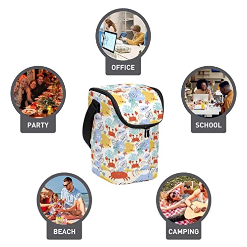Lonchera reutilizable niños de animales marinos bolsa térmica escolar 4