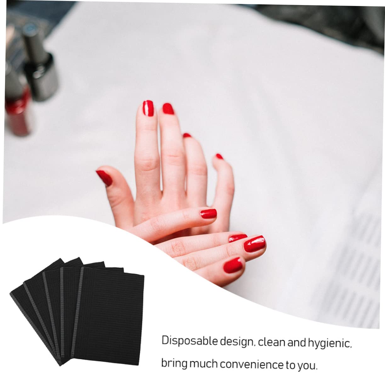 Tovagliette Monouso per Nail Art 125 Pezzi in Carta Nero, Supporto Manicure Morbido senza Odore per Saloni Nail Art e Ufficio