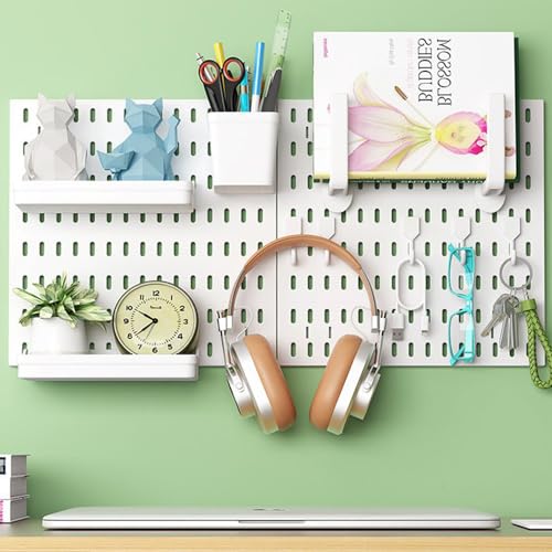 Tuzau Pegboard Wall Organizer, Wall Mounted Storage Set with 2