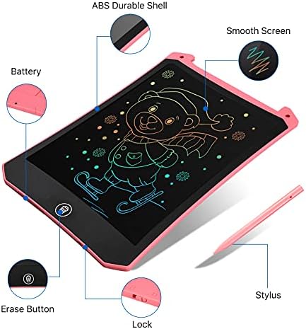 2 Pack LCD Writing Tablet Doodle Board Tablet with Colorful Screen RaceGT 8.5-Inch Magic Board Lcd Drawing Pad for Kids Gift and Toy for 3 4 5 6 7 8 Years Old Kids (Pink & Blue)