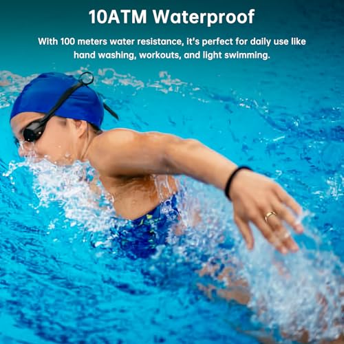 Image of Smart Ring for Women & Men, Fitness Tracker with Heart Rate, Blood Oxygen, Sleep Monitoring, Long-Lasting Battery, IP68 Waterproof (Gold, 14)