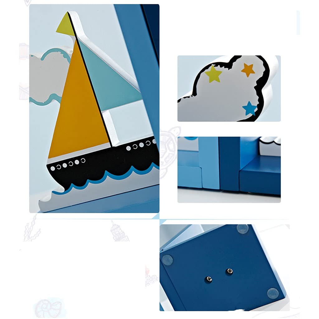 Podstawki Kreatywne malarstwo dziecięce Bookshelf Sypialnia dziecięca łódź Ryba Bookend Antoroming Book Ends Ornamentów dekoracji pokoju Książka się kończy