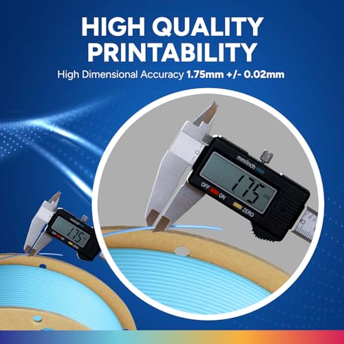Image of OVERTURE PLA Plus (PLA+) Filament 1.75mm, Stronger & More Durable, Professional Toughness 3D Printer Filament 1kg (2.2lbs), High Precision + /- 0.02mm, Tangle-Free (Light Blue)