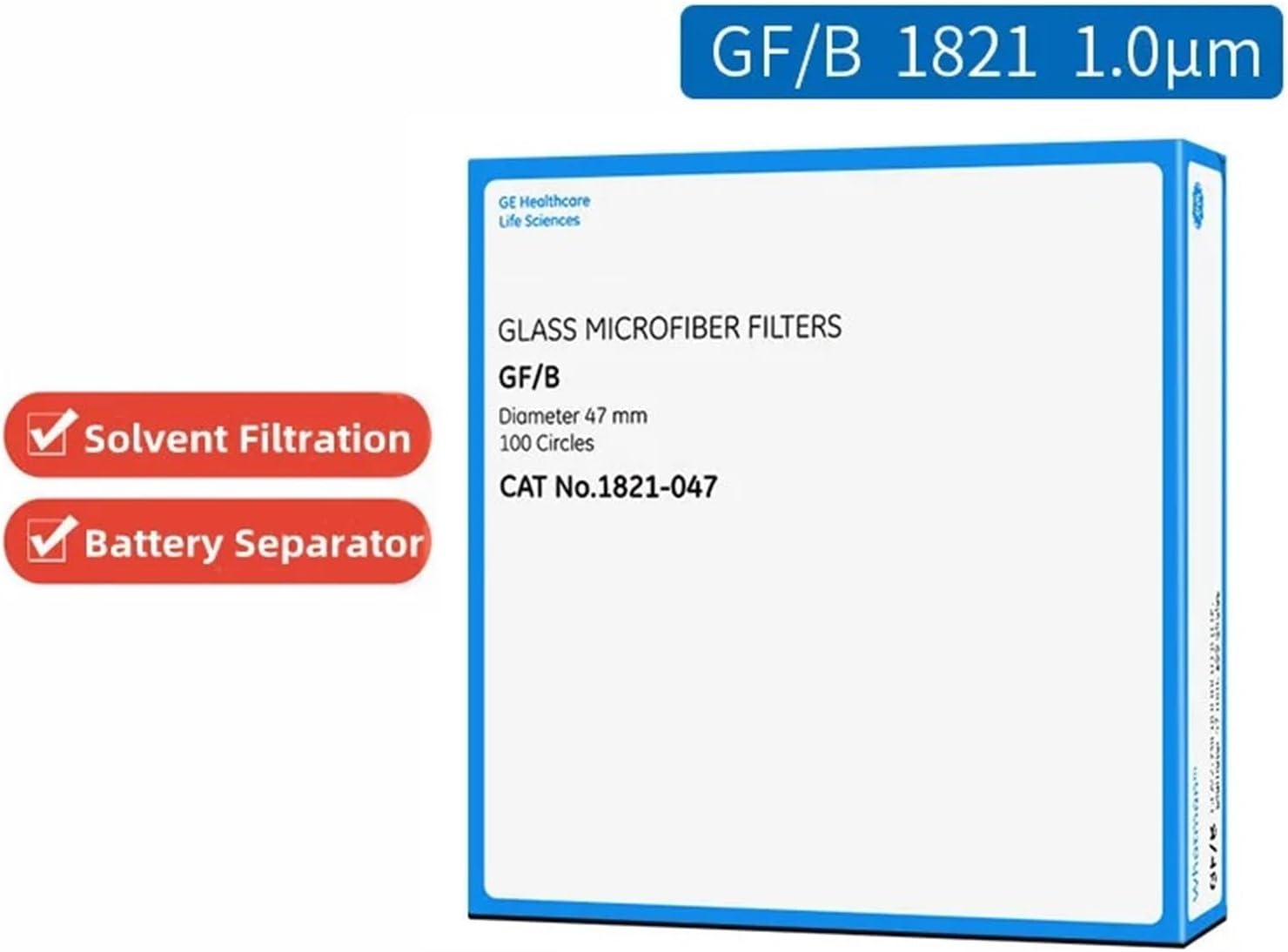 Glass Microfiber Filters GF/B Glass Fiber Filter Paper Membrane 1821-025/047/055/070/090/110/125/150 Pore Size 1.0 um(1821-110)