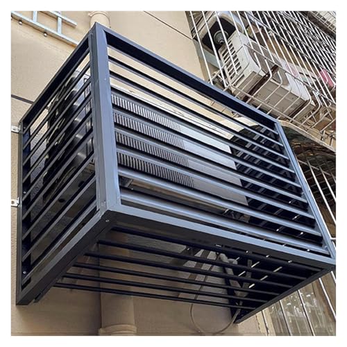 Robuster Sichtschutzzaun, Abdeckung For Außenklimaanlagen, Raumteiler Aus Aluminiumlegierung, Mülleimergehäuse, Verstecktes Klimaanlagengestell, Blumenständer, Schutzgitter For Poolpumpen(Black Louver