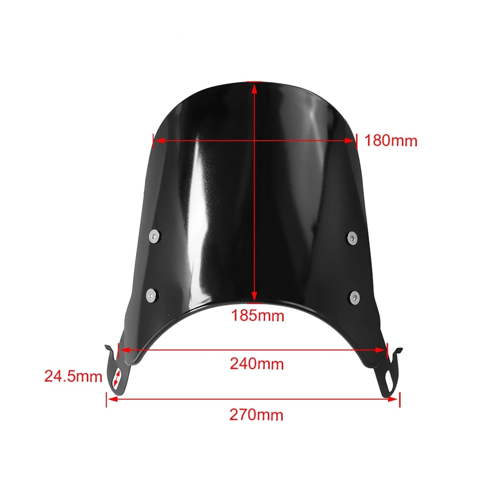 Deflettore d'aria compatto sportivo universale trasparente nero per moto, parabrezza esteso, 4-7'', parabrezza per fari Spoiler Parabrezzas