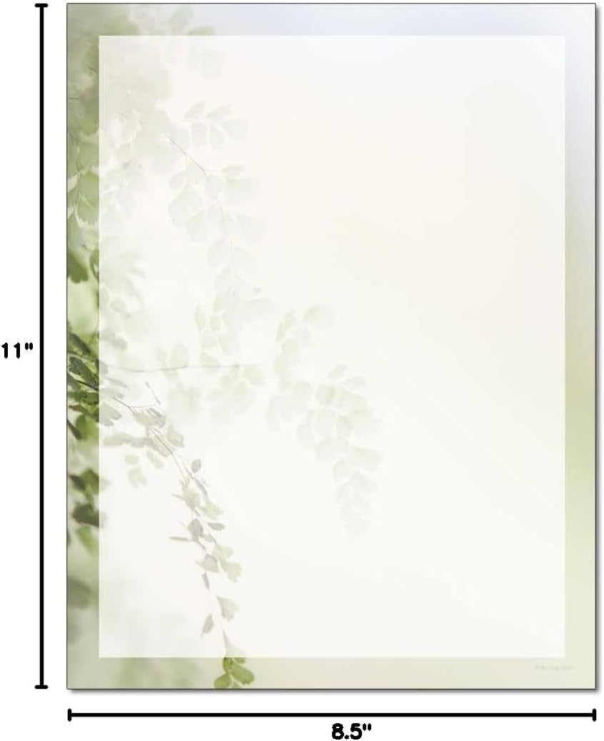 Spring Tree Letterhead, 100 Pack - 8.5 x 11 inches, DIY Printing, Laser & Inkjet Printer/Copier Compatible