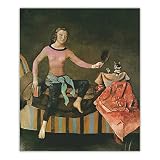 Affiches Balthus《Le Chat dans Le Miroir》Wall Art Figurative Canvas Painting Balthus Prints Aesthetic Pictures for Home Decor 70x90cmx1 No Frame