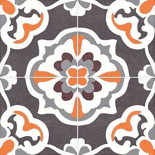 HOMETITUTE 10PCS 12x12 Inch Vintage Floral Pattern Peel and Stick