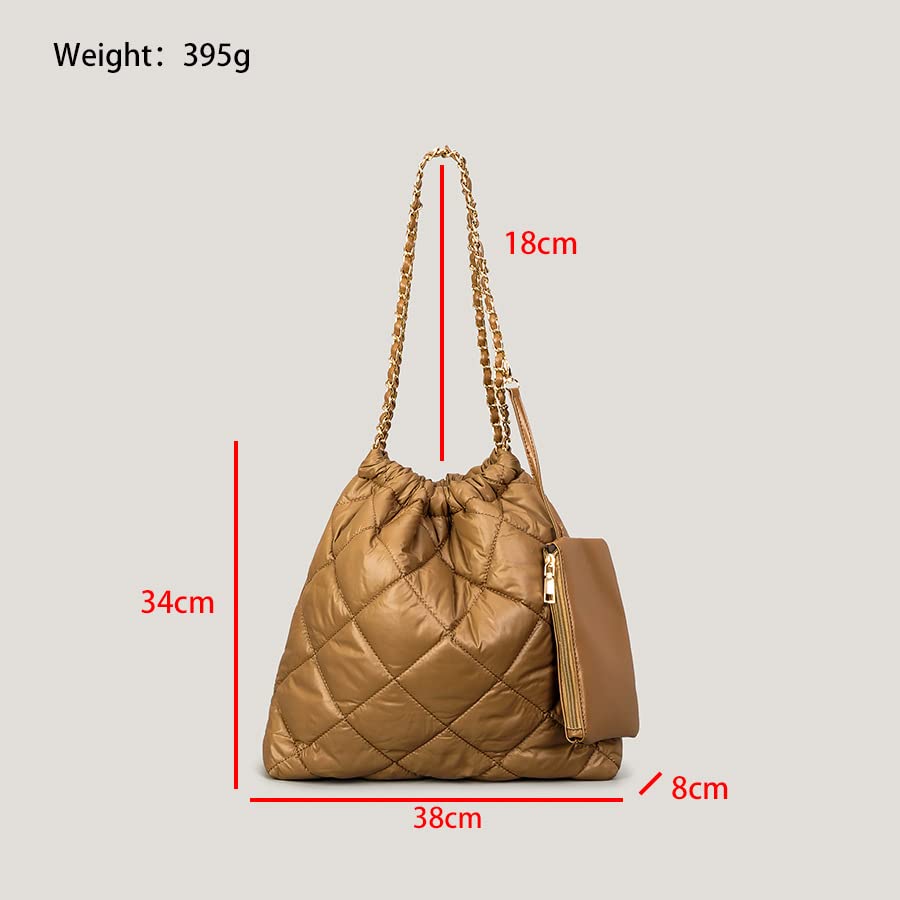 Puffer Tote Bag Quilted Bucket Bag for Women Puffy Purse Handbags Down Padded Shoulder Bag2