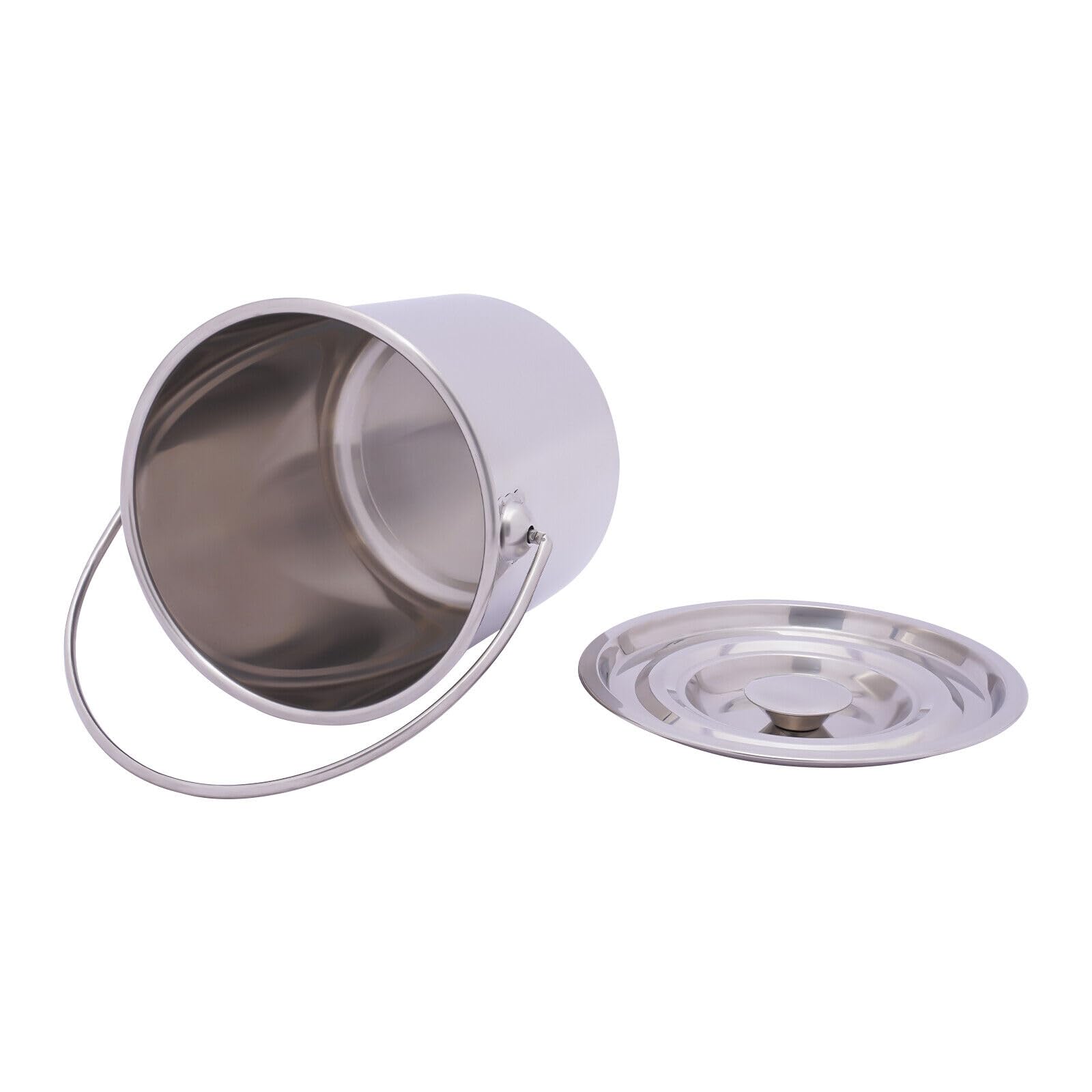 Secchio in Acciaio Inox con Coperchio, 6 L, 12 L, 20 L
