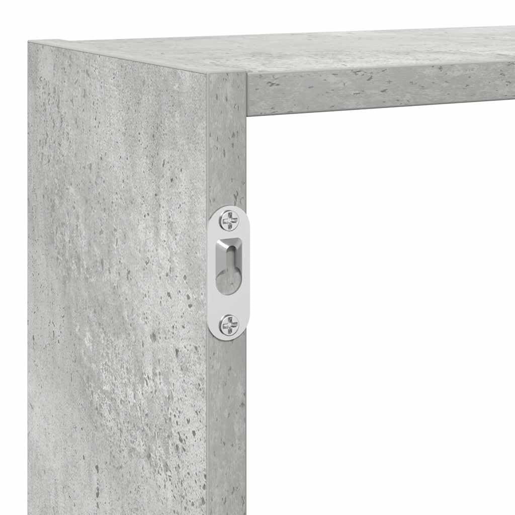 Wandregal 7 Fächer Betongrau Holzwerkstoff 100 x 18 x 100 cm Schwebendes Regal mit Modernem Design Robust und Langlebig für Wohnzimmer Schlafzimmer und Badezimmer