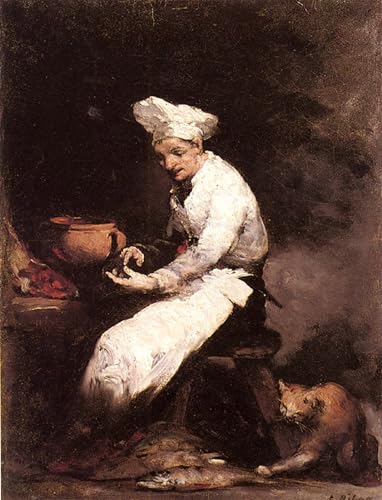 Art tableau le cuisinier et le chat Ribot impression d'art premium