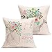 FOOZOUP Summer Outdoor Decor Cotton Line Home Decorative Throw Pillow Case Cushion Cover for Sofa Couch 18 x 18 Inch