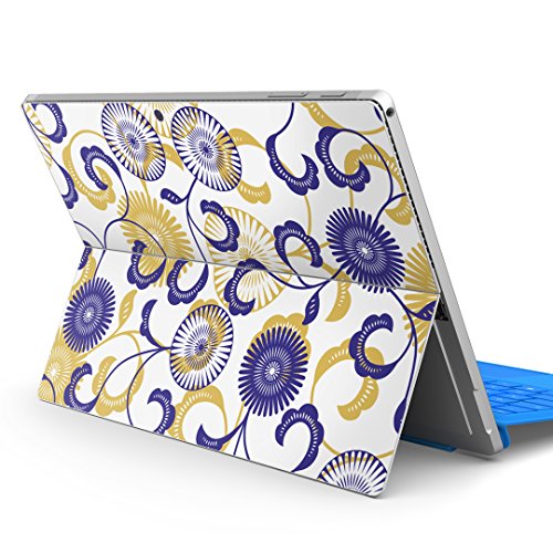 igsticker Surface pro7 (2019) pro6 pro2017 pro4 専用 スキンシール サーフェス ノートブック ノートパソコン カバー ケース フィルム ステッカー アクセサリー 保護 007803 フラワー 花 フラワー 青