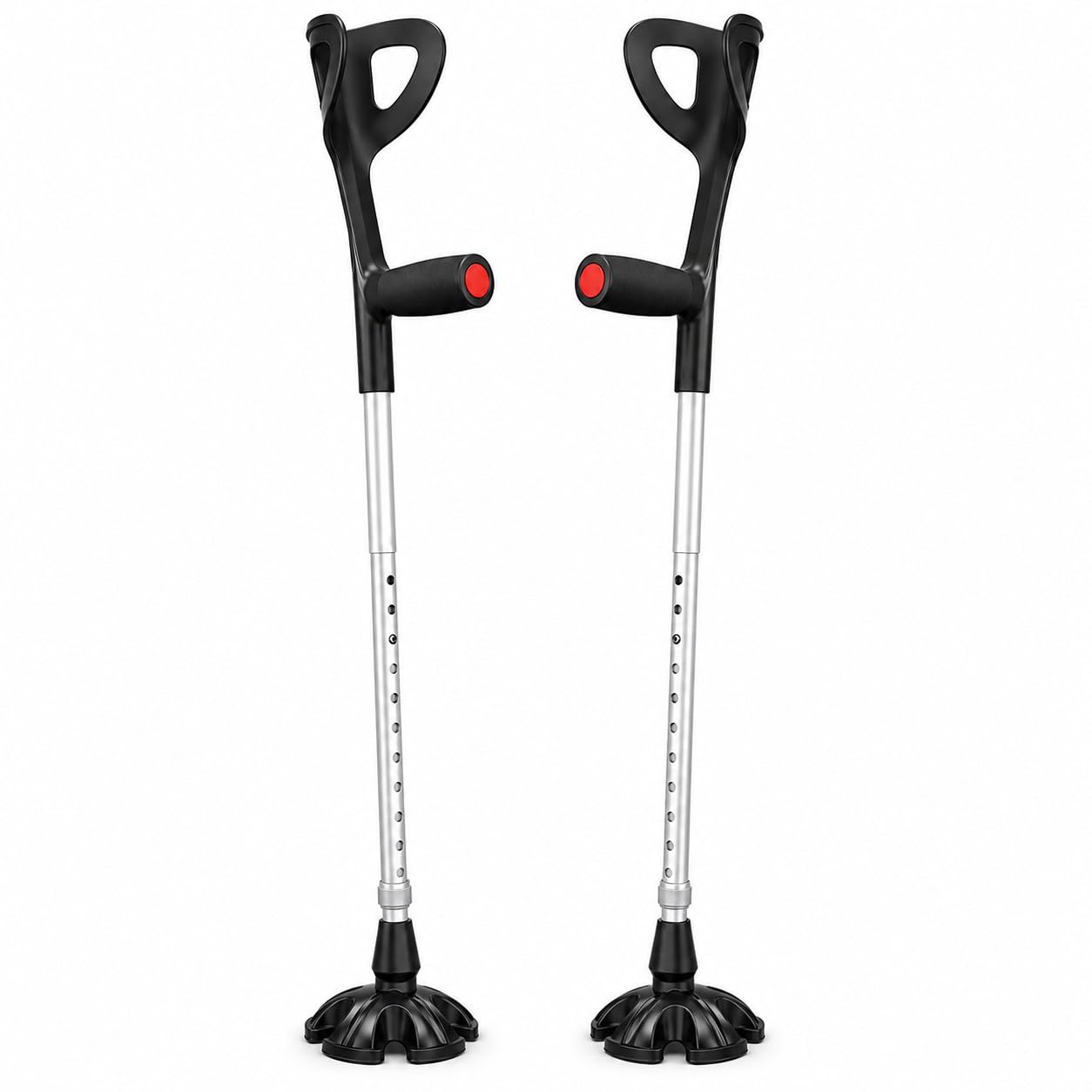 Forearm Crutches for Adults, Foldable, Adjustable, Self-Standing Wide Base
