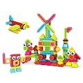 PicassoTiles PTB112 112pcs Bristle Shape Blocks Building Tiles Set Construction Learning Toy Stacking Educational Block, Creativity Beyond Imagination, Inspirational, Recreational, Educational