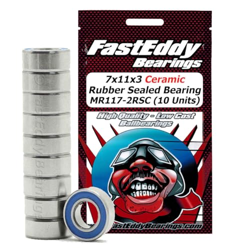 7X11X3 Ceramic Rubber Sealed Bearing MR117-2RSC 10 Units
