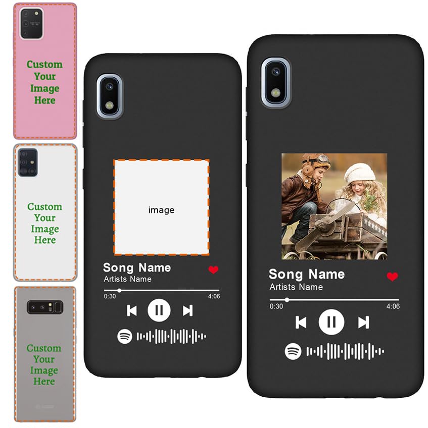 Klsify Custom Personalized Spotify Code Photo Case for Samsung Galaxy S24 S23 S22 S21 S20 S10 S9 S8 S7 S6 S5 5G 4G FE UW Lite Ultra Plus + Active Edge Customized Music Player Song Plaque Cover Shell