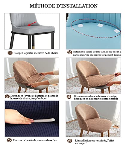 Coprisedia ad arco di Conchiglia Scandinavia per sala da pranzo, 1/2/4 pezzi, colore: grigio beige