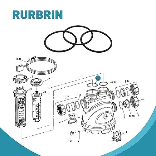 RURBRIN R0586300 Large Collar Viton O-Ring Compatible with Jandy Zodiac Nature 2 Fusion Fusion Soft, Inground, Vision Aboveground, Polaris Scorpio Crystal, Replace for R0502500 & R0502300 (3PCS)