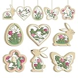 decorina Facili da utilizzare: Ogni decorazione è dotata di un piccolo foro e viene fornita con una corda di juta abbinata. Questi ornamenti leggeri e raffinati sono ideali per decorare alberi di Pasqua, come etichette regalo, cartoline di auguri, cartelli pasquali o per creare decorazioni originali per feste