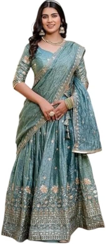 Women's Wedding Embroidered Designer Lehenga Choli Set with Dupatta, Ethnic Festive Wear,