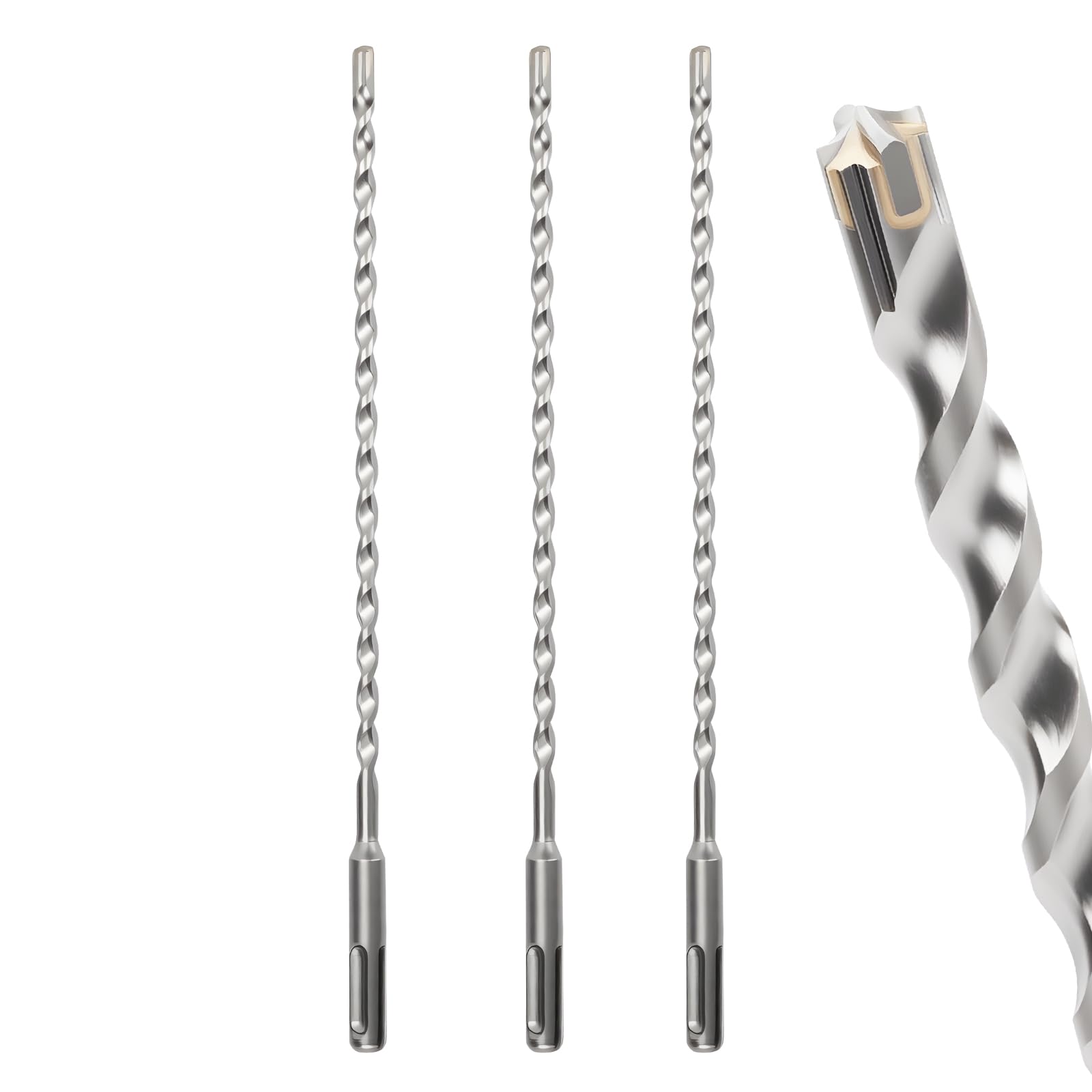 MOXPIFY 6.5mm Masonry Drill Bit 260mm Long, Hammer SDS Drill Bit for Reinforced Concrete, Brick Walls, SDS Plus Shank (6.5mm x 260mm x 3) — image 1