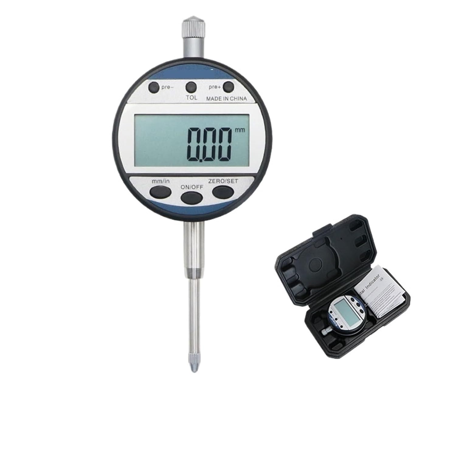 1pcs Type Indicator 0-12.7/25.4 mm 0.01 mm Digital Dial Gauge Precision Measurement Tools Digital Dial Indicator(0-25.4mm 6- Buttons)