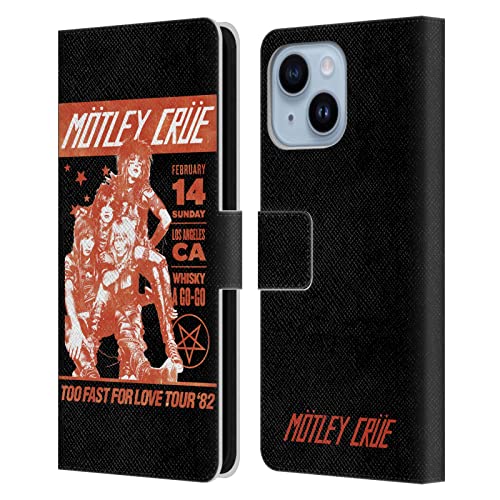 Housse Motley Crue iPhone 14 Plus étui cuir idéal pour les concerts et voyages