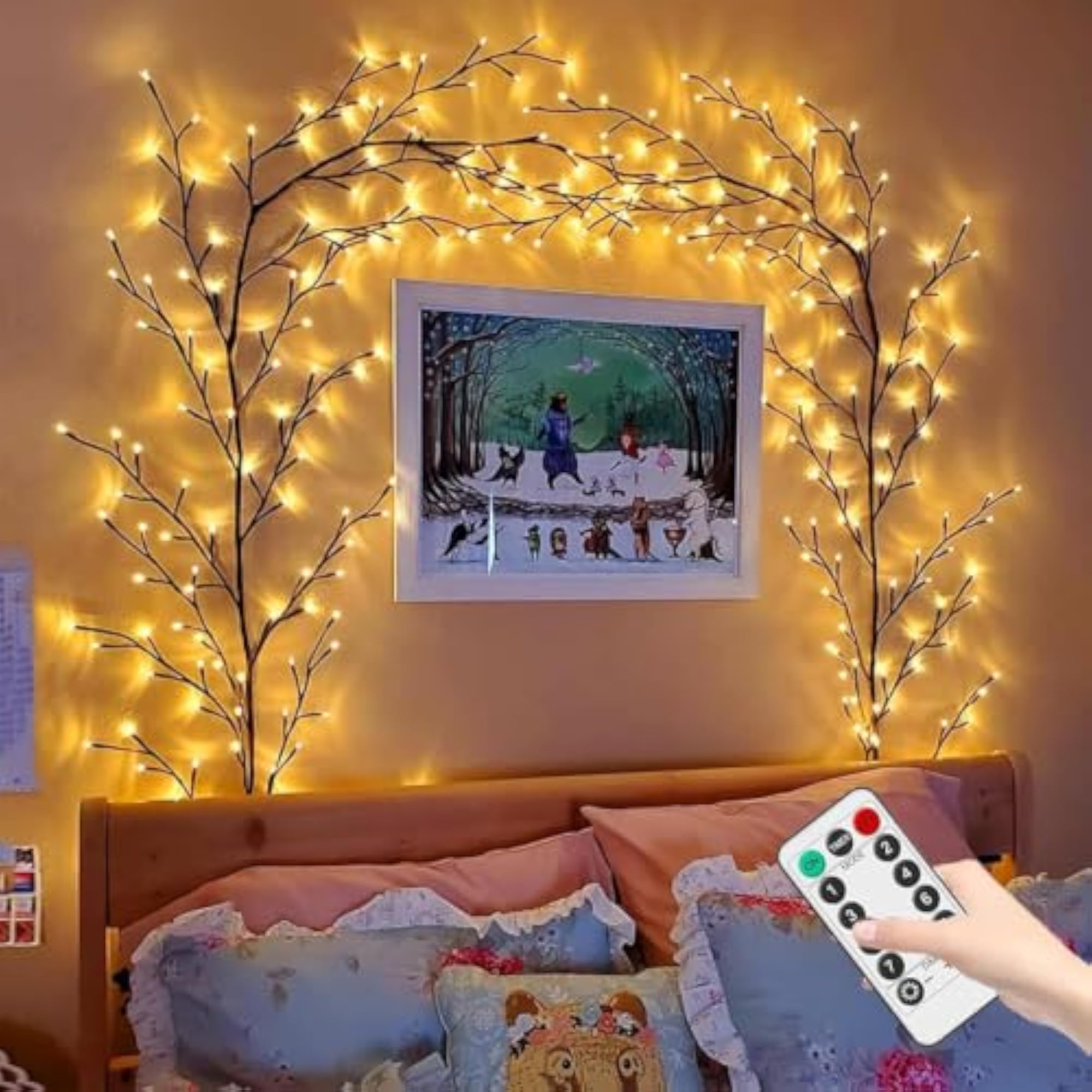 Christmas Garland, 7.5ft Artificial Vine with LED Lights