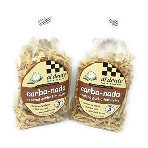 2 Packs Al Dente Pasta Carba-Nada Roasted Garlic Fettuccine 10 Ounce Bag