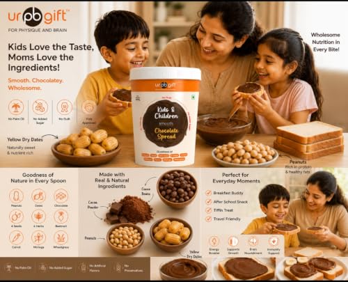 Image of URPBGIFT Chocolate Spread Smooth Sweetened with Dates | Creamy Chocolate Nut Spread | No Refined Sugar | Rich Cocoa Taste | Breakfast Dessert Spread for Toast Pancakes Smoothies | 500 g Jar