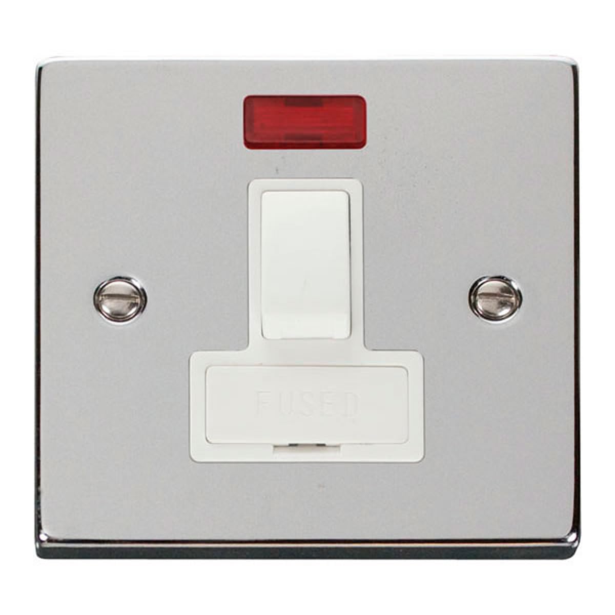 Click Polished Chrome 13A Fused Connection Unit Switched With Neon