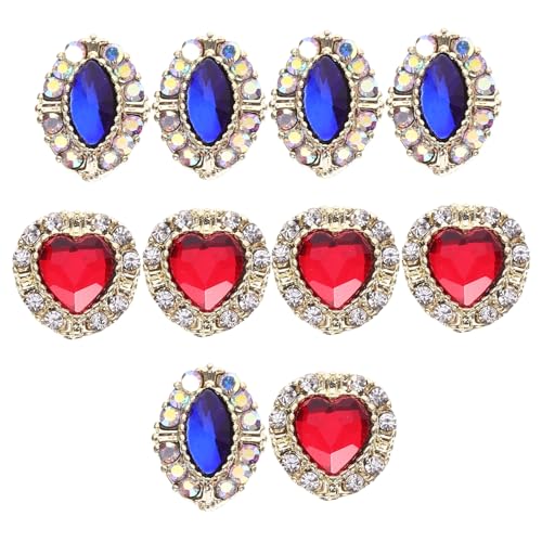 OUNONA 10Pcs Fashionable Nail Art Charms for Women Unique Decorations for Manicure Stunning Gems for Nail Design Versatile Shapes for Creative Nail Art Nail