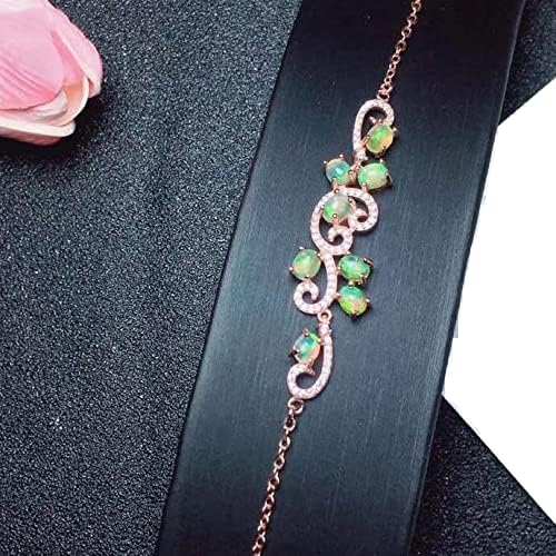 Bracelet d'opale véritable hypoallergénique en argent 925 pour peaux sensibles