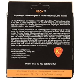DR Strings NEON 9-46 Jeu de Cordes pour Guitare Electrique Orange - Les Beatles, Paul McCartney, John Lennon, RIngo Starr, George Harrison DR Strings NEON 9-46 Jeu de Cordes pour Guitare Electrique Orange – Image 2
