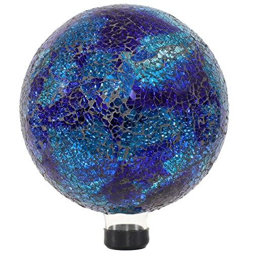 Sunnydaze Crackled Glass Gazing Ball Garden Ornament