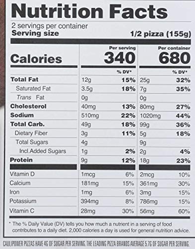 Caulipower 10 inch Veggie Cauliflower Pizza Crust, 11.6 Ounce -- 8 per case.