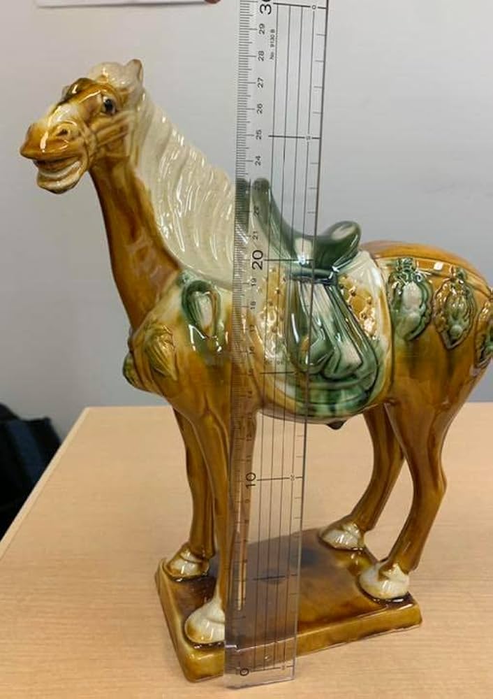Amazon.co.jp: 唐三彩 中国 陶器 置物 中国美術 馬 オブジェ