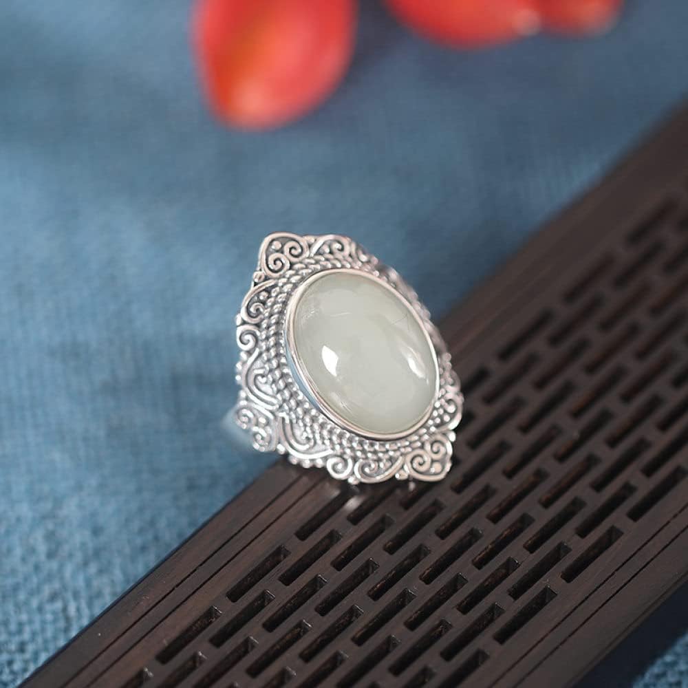 [Yuehong Studio ユエホン スタジオ] リング シルバー 925 レディース、925 スターリングシルバー 彫刻された