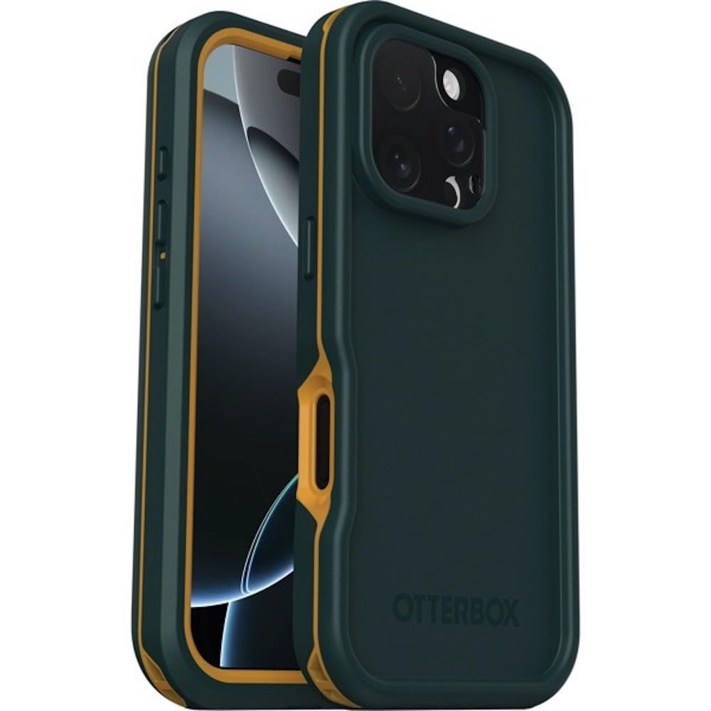 OtterBox Frē Series MagSafe Case for iPhone 16 Pro, Waterproof (IP68), Shockproof, Dirtproof, Protective Case with built in Screen Protector, x5 Tested to Military Standard, Green
