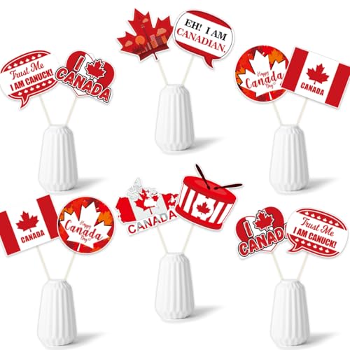 Décorations de table pour anniversaire et retraite au thème du Canada x24