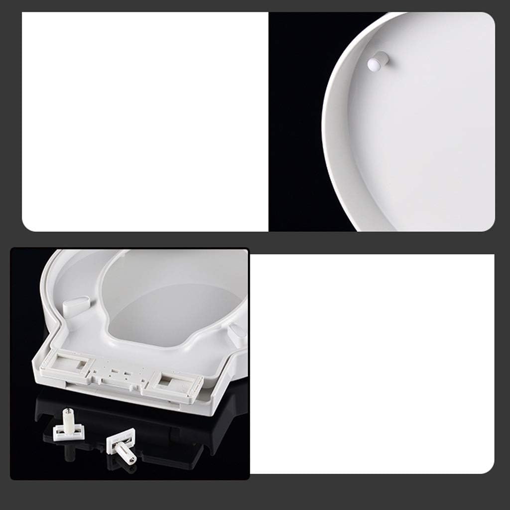 Toilet seat Urea-Formaldehyde Resin Lid Slow Down Thickening U-Shaped Universal Cover Plate Seat for Family Use Color : White(E)